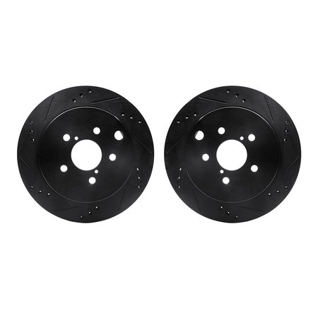 DYNAMIC FRICTION CO Rotors-Drilled and Slotted-Black, Zinc Plated black, Zinc Coated, 8002-13034 8002-13034